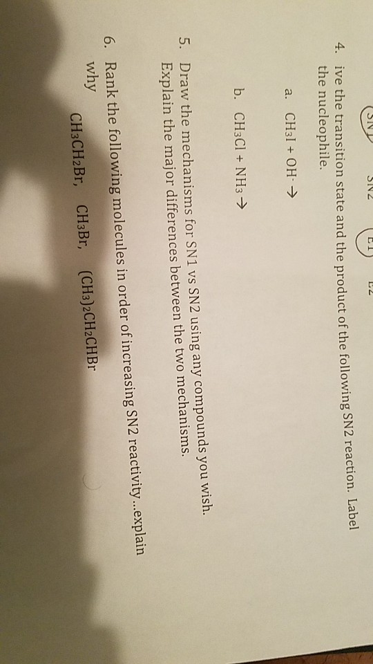 Solved SID SI 2 LI L2 4. ive the transition state and the | Chegg.com