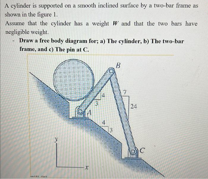 Solved A cylinder is supported on a smooth inclined surface | Chegg.com