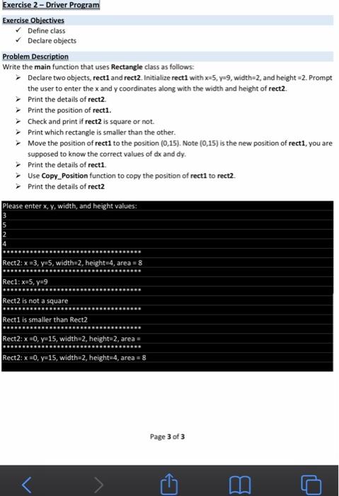 Solved Exercise 2 - Driver Program Exercise Objectives | Chegg.com