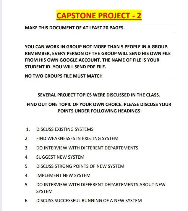 questionnaire for capstone project