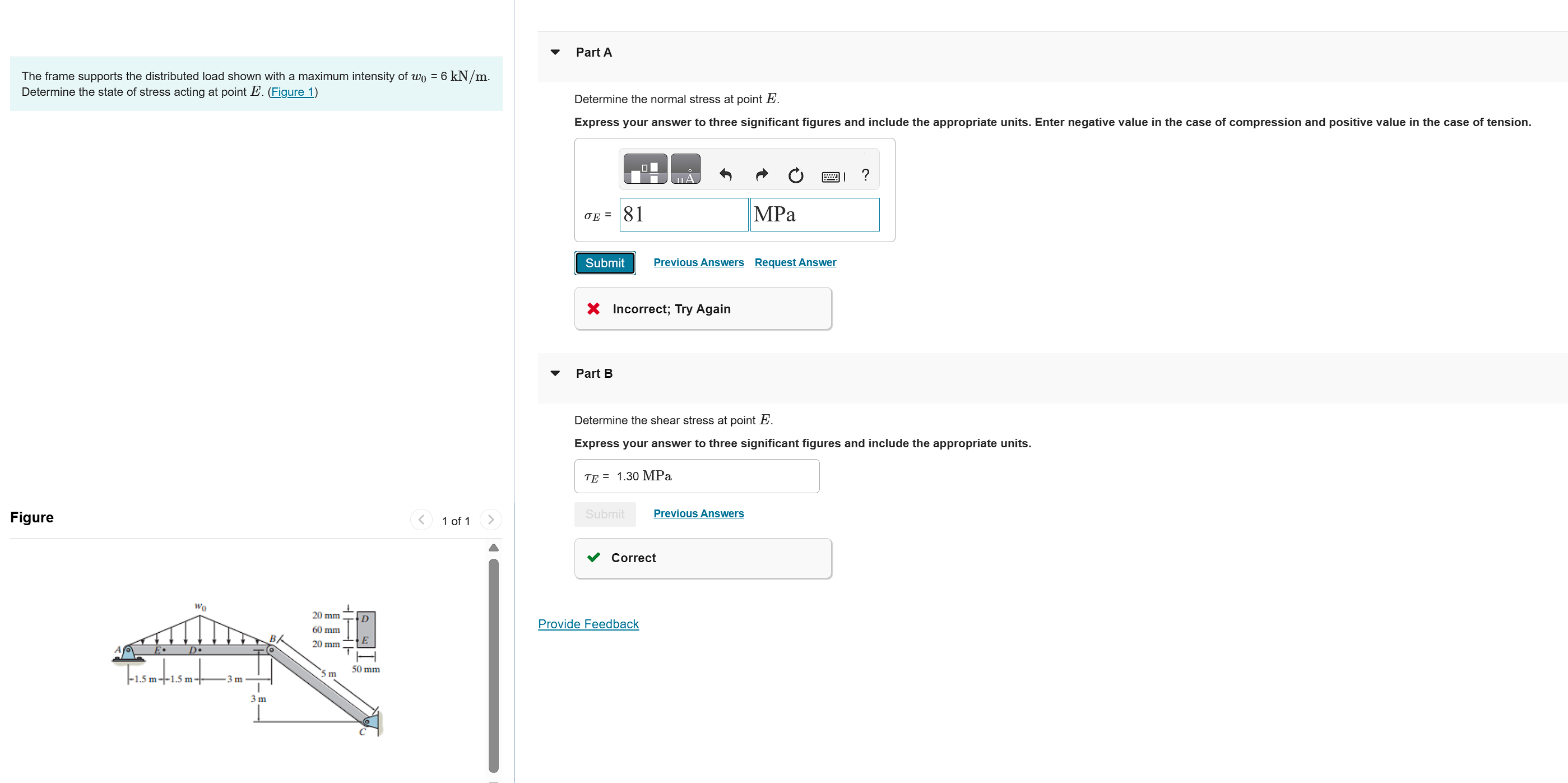 Solved The frame supports the distributed load shown with a | Chegg.com