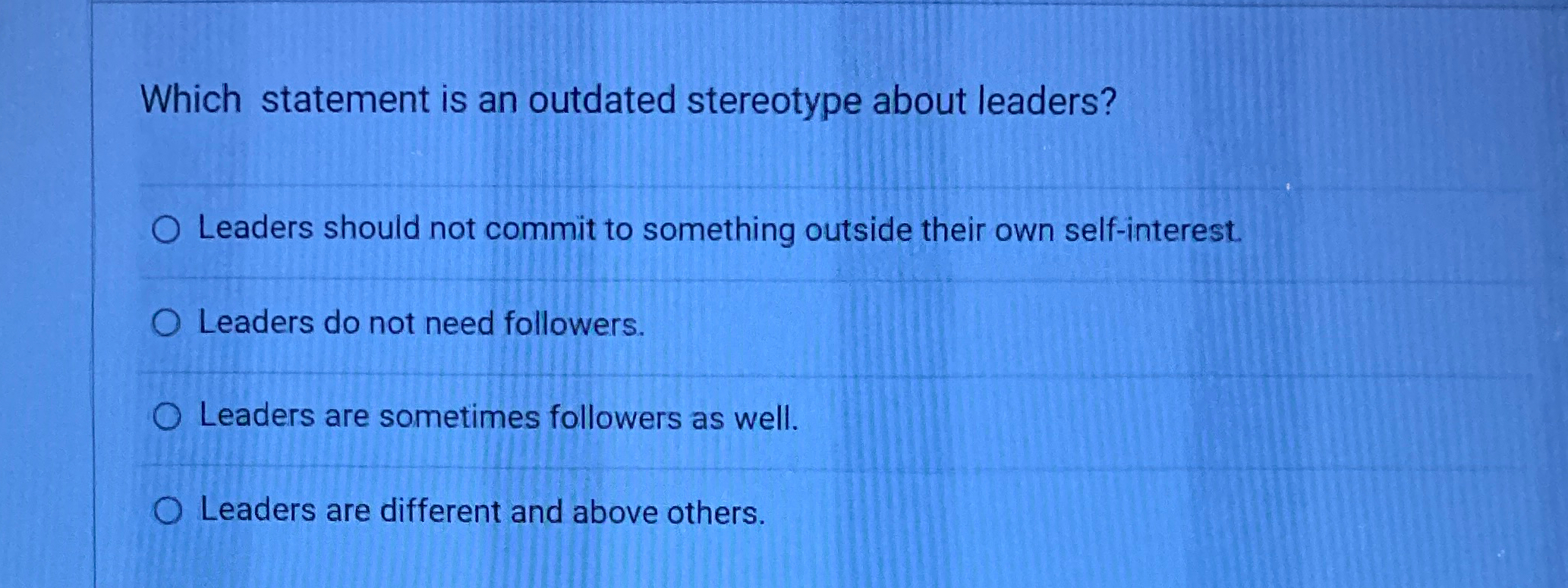 Solved Which statement is an outdated stereotype about | Chegg.com