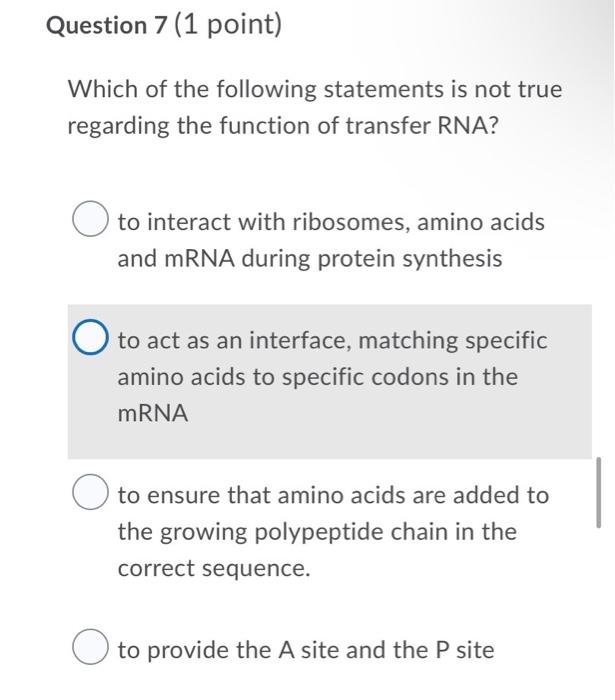 Solved Question 3 (1 point) Which of the following is not