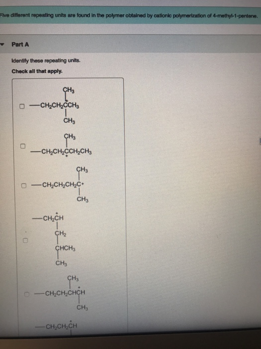 Part A Give the structure of the monomer or monomers | Chegg.com