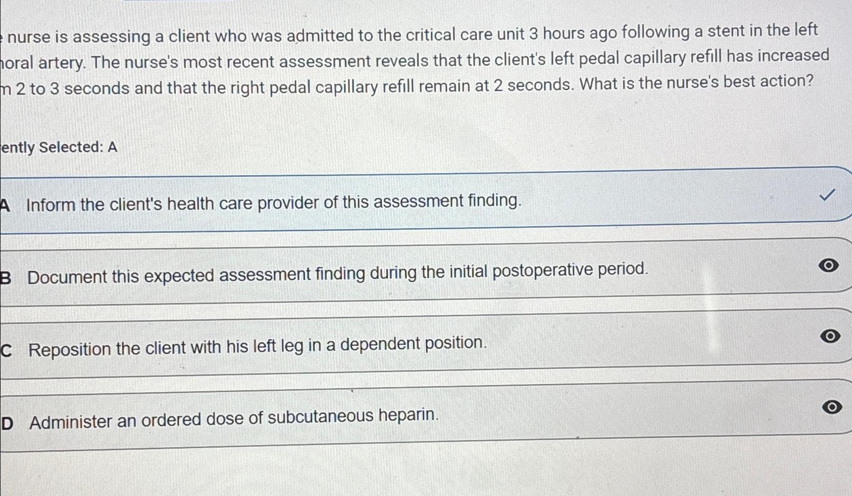 Solved nurse is assessing a client who was admitted to the | Chegg.com