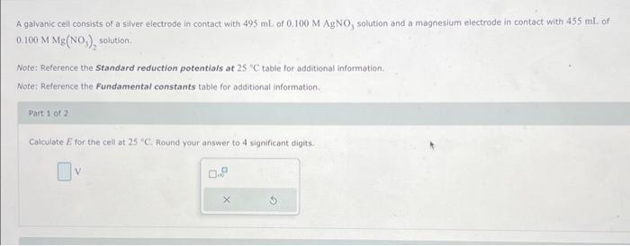 Solved A Galvanic Ceil Consists Of A Silver Electrode In | Chegg.com