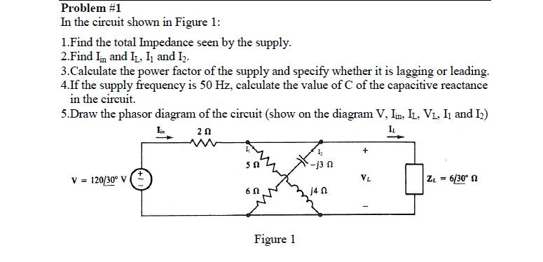 Solved In the circuit shown in Figure 1 : Find the total | Chegg.com