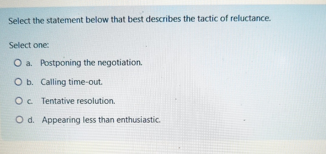 Solved Select the statement below that best describes the | Chegg.com