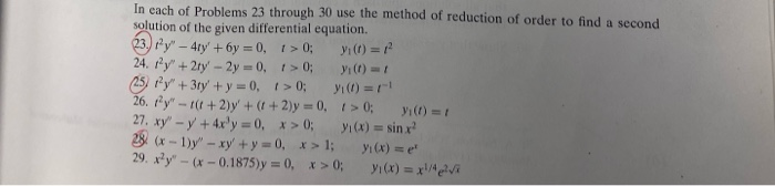 Solved In each of Problems 23 through 30 use the method of | Chegg.com