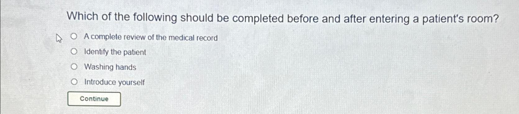Solved Which of the following should be completed before and | Chegg.com