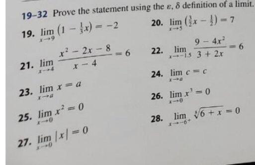Solved 19-32 Prove the statement using the e, definition of | Chegg.com