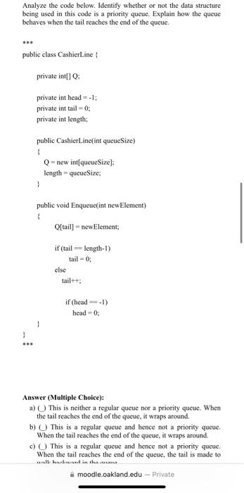 Solved Analyze the code below. Identify whether of not the | Chegg.com