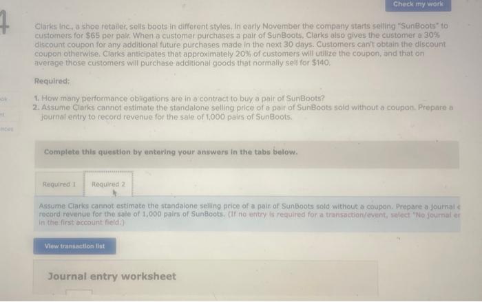 Solved Check my work Clarks Inc a shoe retailer sells Chegg