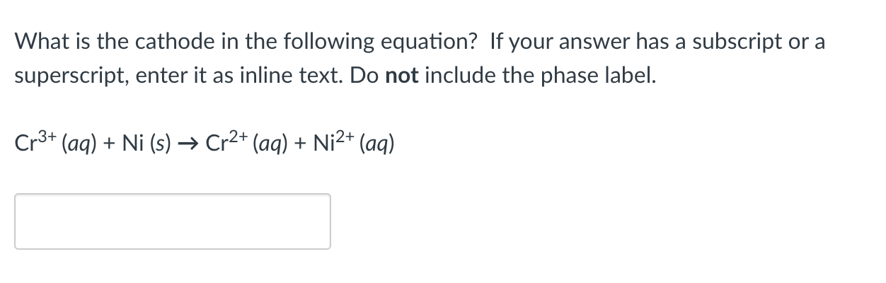 What is the cathode in the following equation? If | Chegg.com