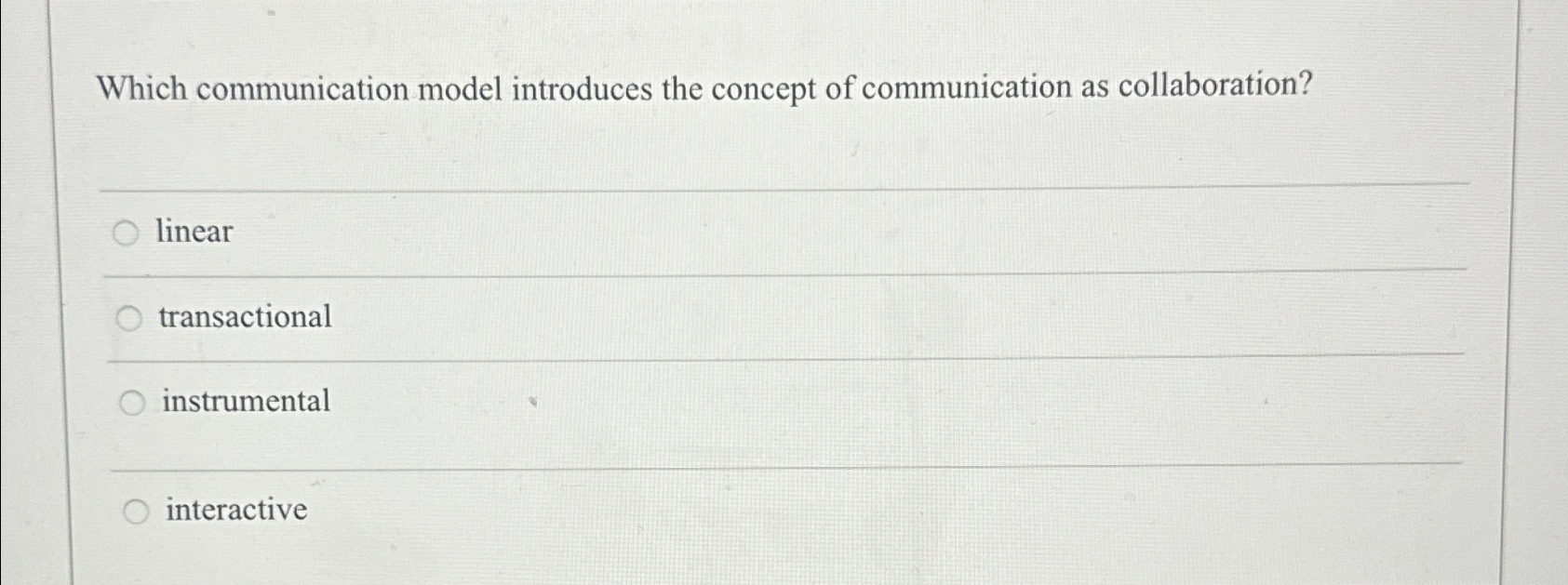 Solved Which communication model introduces the concept of | Chegg.com