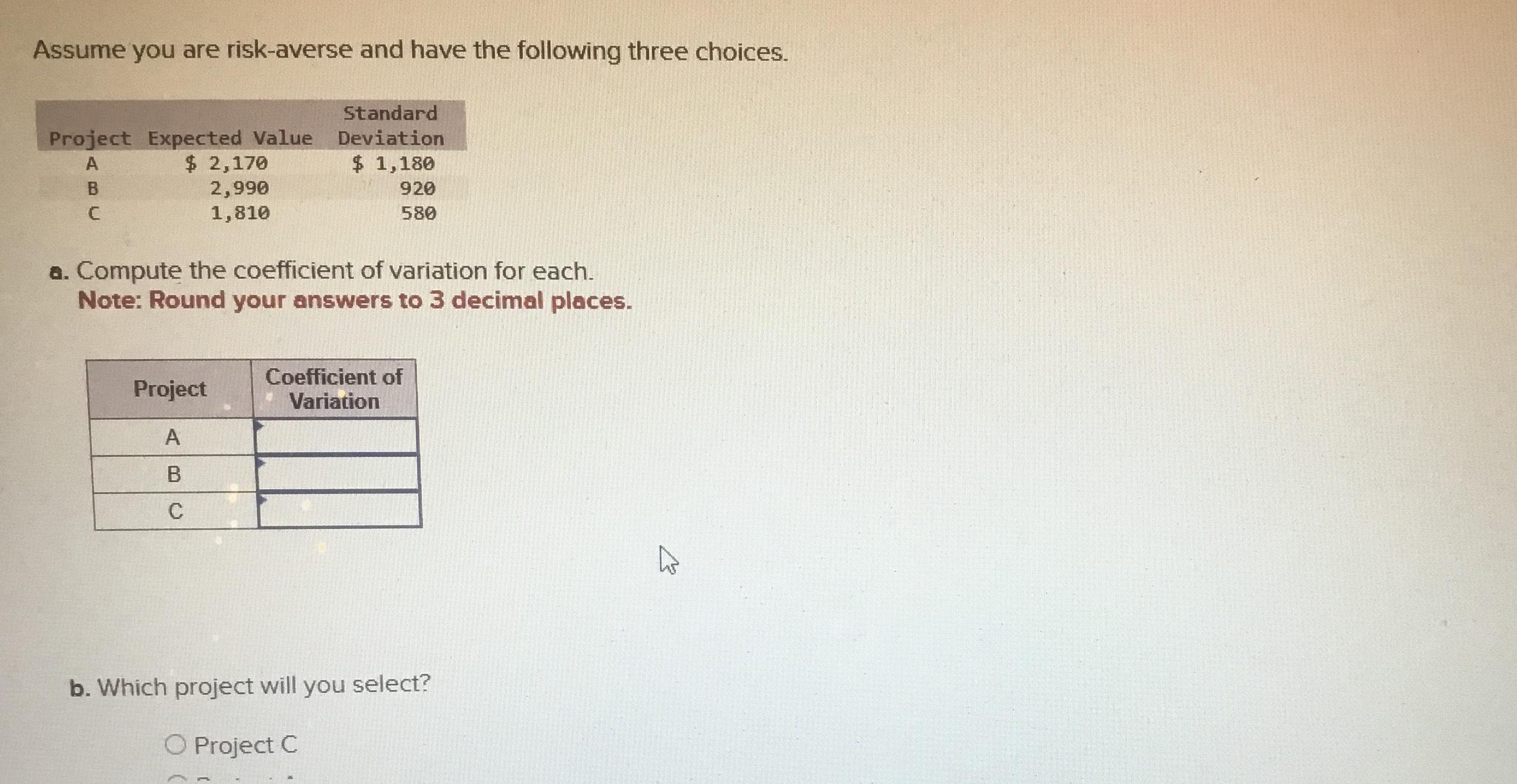 Solved Assume you are risk-averse and have the following | Chegg.com