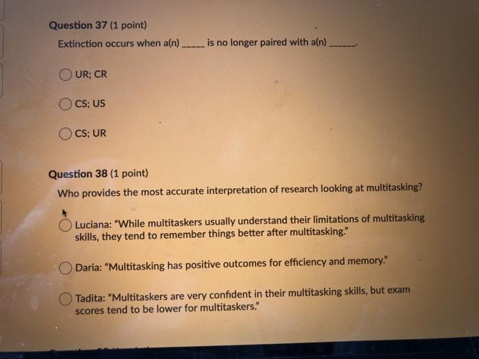 Solved Question 37 (1 Point) Extinction Occurs When A(N) Is | Chegg.com