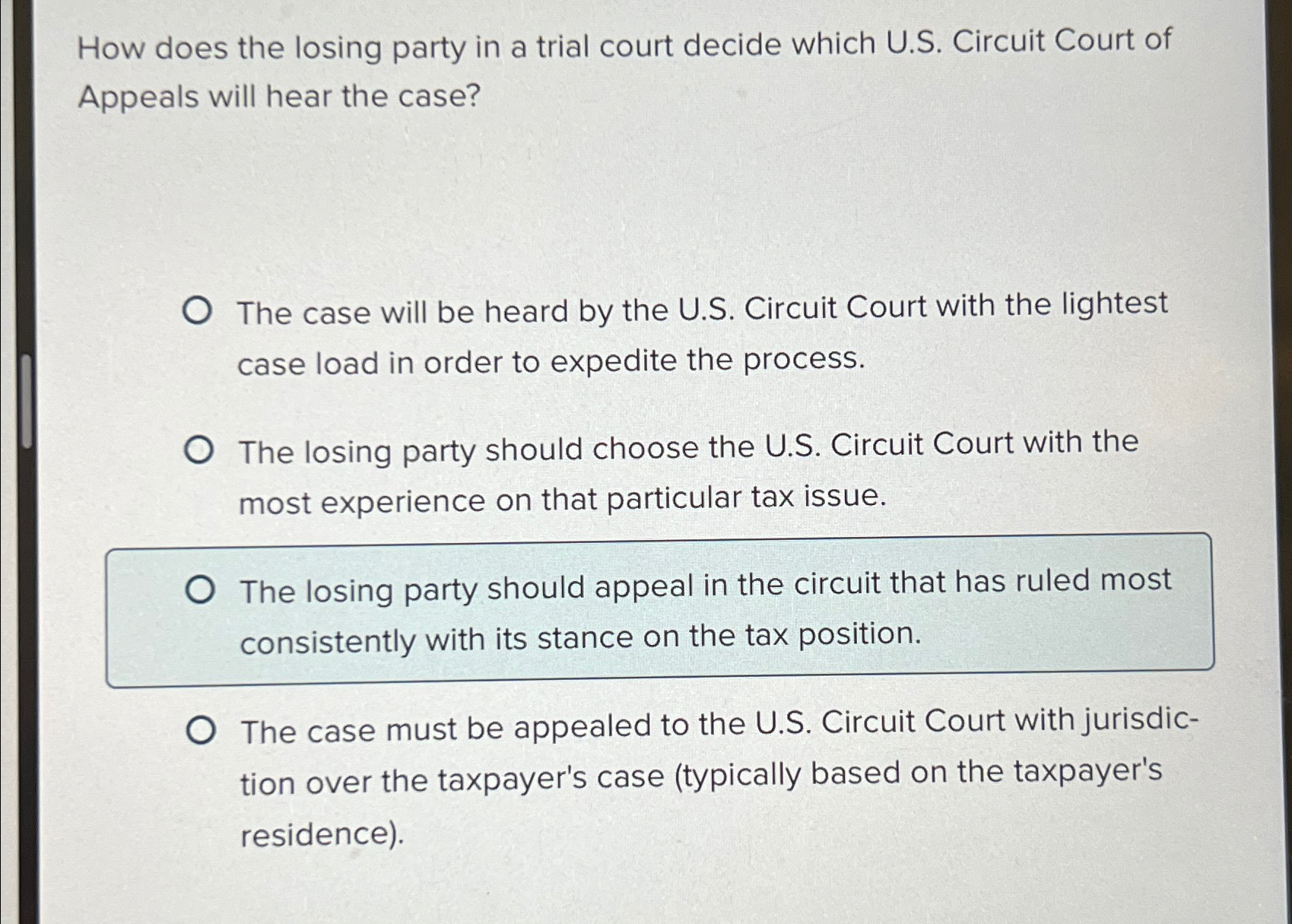 Solved How does the losing party in a trial court decide Chegg com