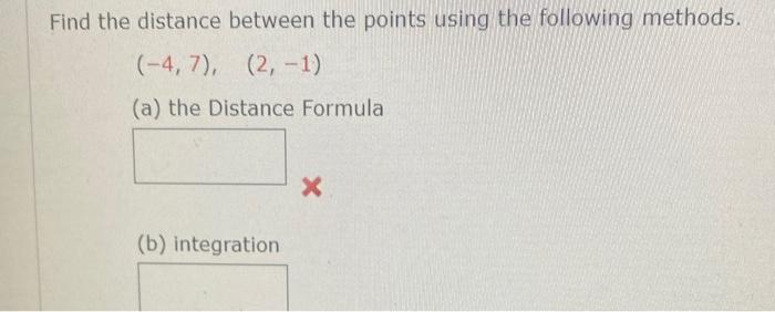 Solved Find the distance between the points using the | Chegg.com