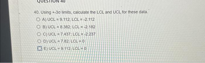 Solved 39. PROBLEM G: Use The Following To Answer Questions | Chegg.com