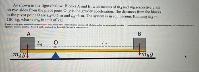 Solved As shown in the figure below, Blocks A and B, with | Chegg.com