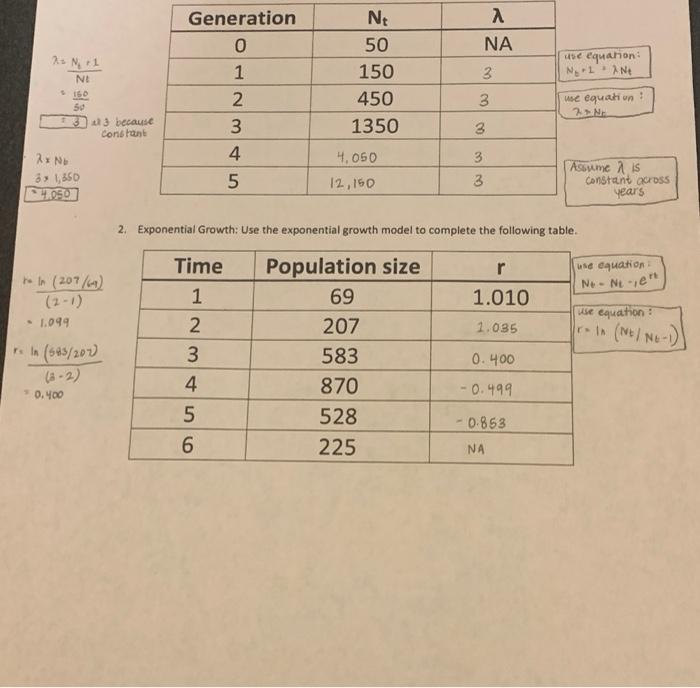 Complete the table in picture one and answer | Chegg.com