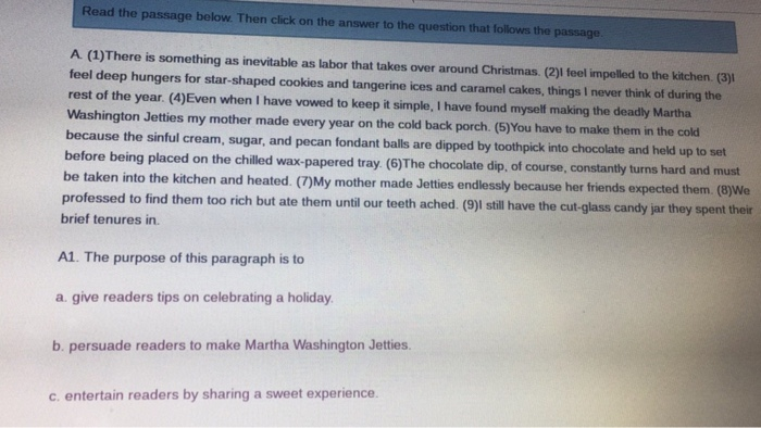 Solved Read the passage below. Then click on the answer to | Chegg.com
