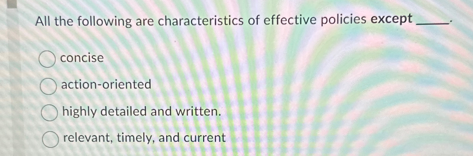 Solved All the following are characteristics of effective | Chegg.com