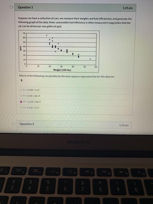 Solved Question 1 1.25 pts Suppose we have a collection of | Chegg.com