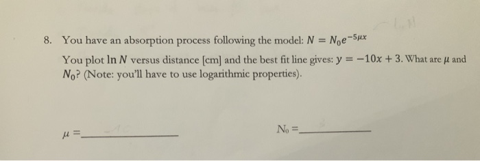 Solved 8. You have an absorption process following the | Chegg.com