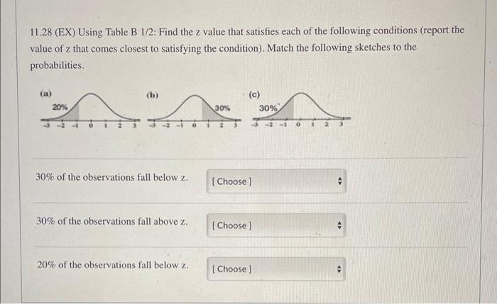 Solved 11.26 (EX) Using Table B 1/2: Use Table B to find the | Chegg.com