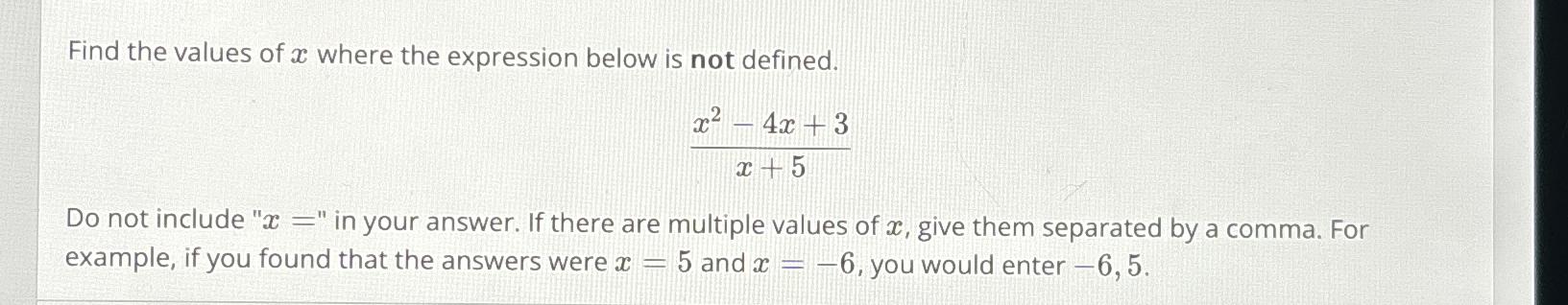 extract the assignment of x from this expression