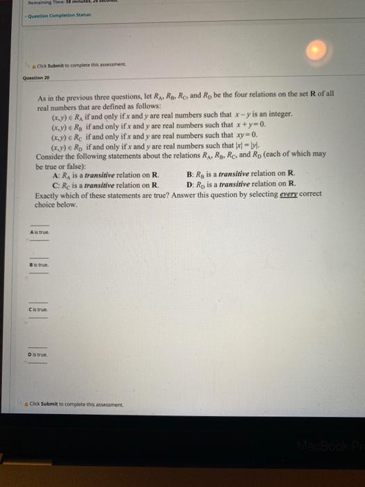 Solved Remaining Time Question completion Status Cek Submit | Chegg.com
