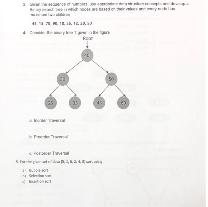 Solved 3. Given the sequence of numbers, use appropriate | Chegg.com