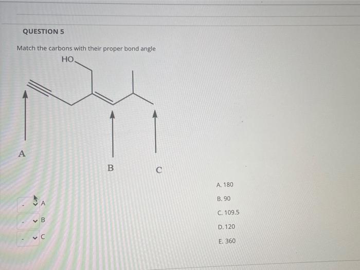 Solved QUESTIONS Match the carbons with their proper bond | Chegg.com