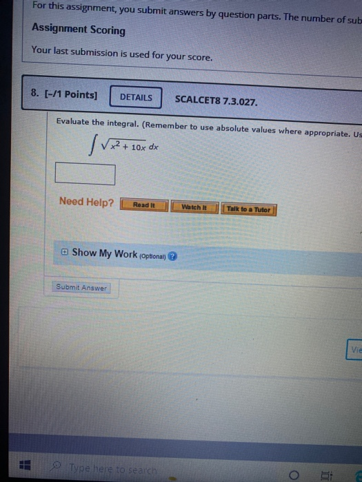 Solved For this assignment, you submit answers by question | Chegg.com