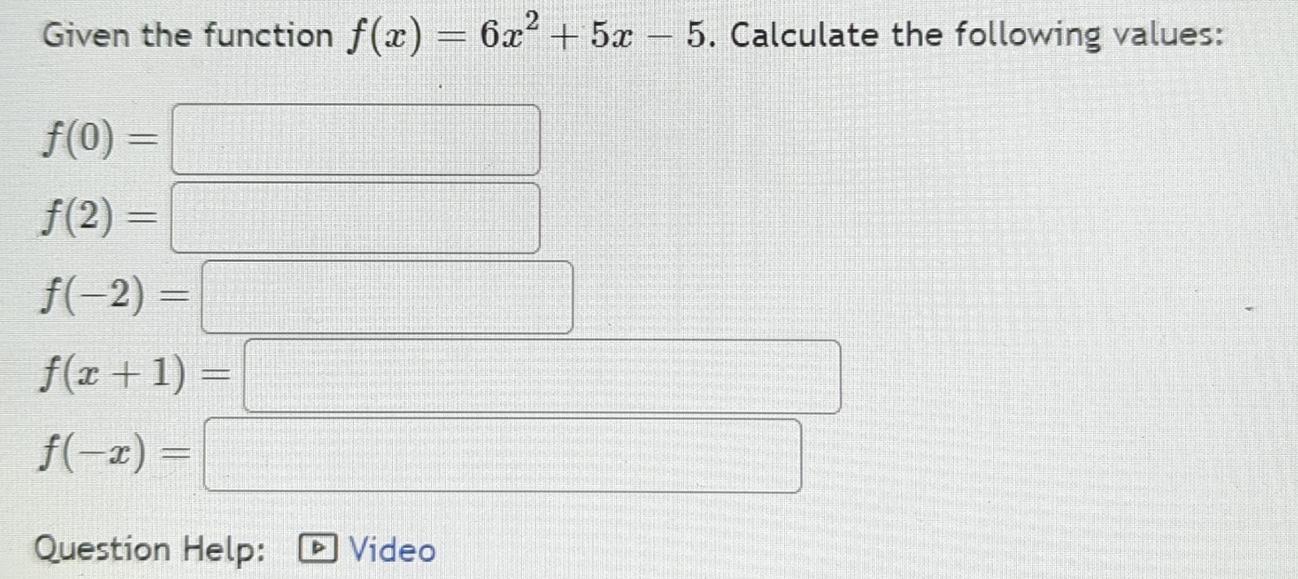 f x )= 1 5x 2 6x