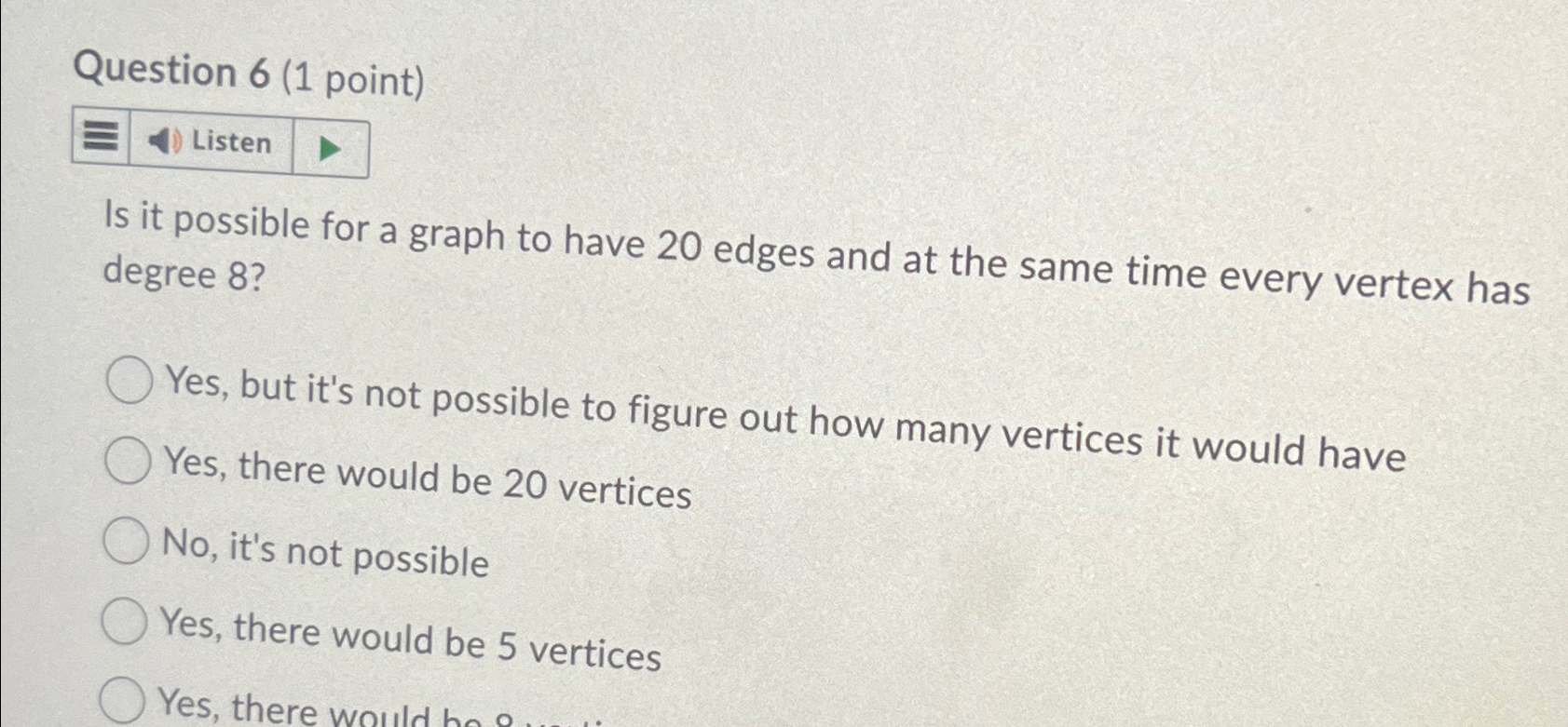 Solved Question 6 1 ﻿point Listenis It Possible For A Graph