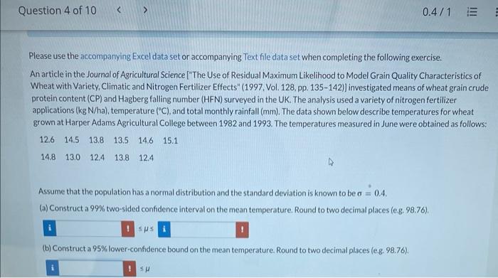 Solved Please use the accompanying Excel data set or | Chegg.com