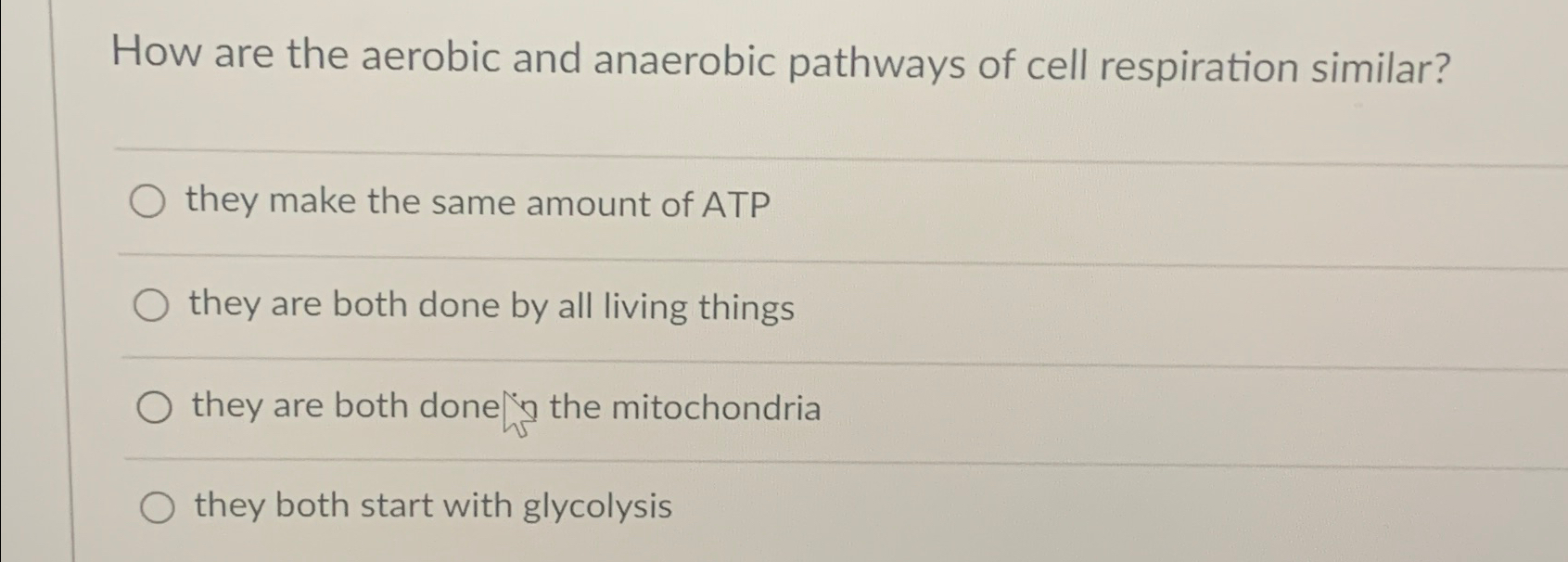 Solved How are the aerobic and anaerobic pathways of cell | Chegg.com