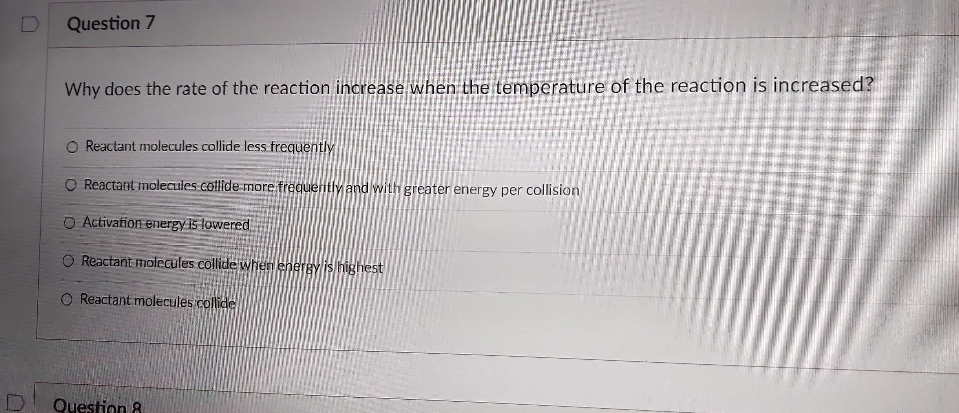 Solved Why does the rate of the reaction increase when the | Chegg.com