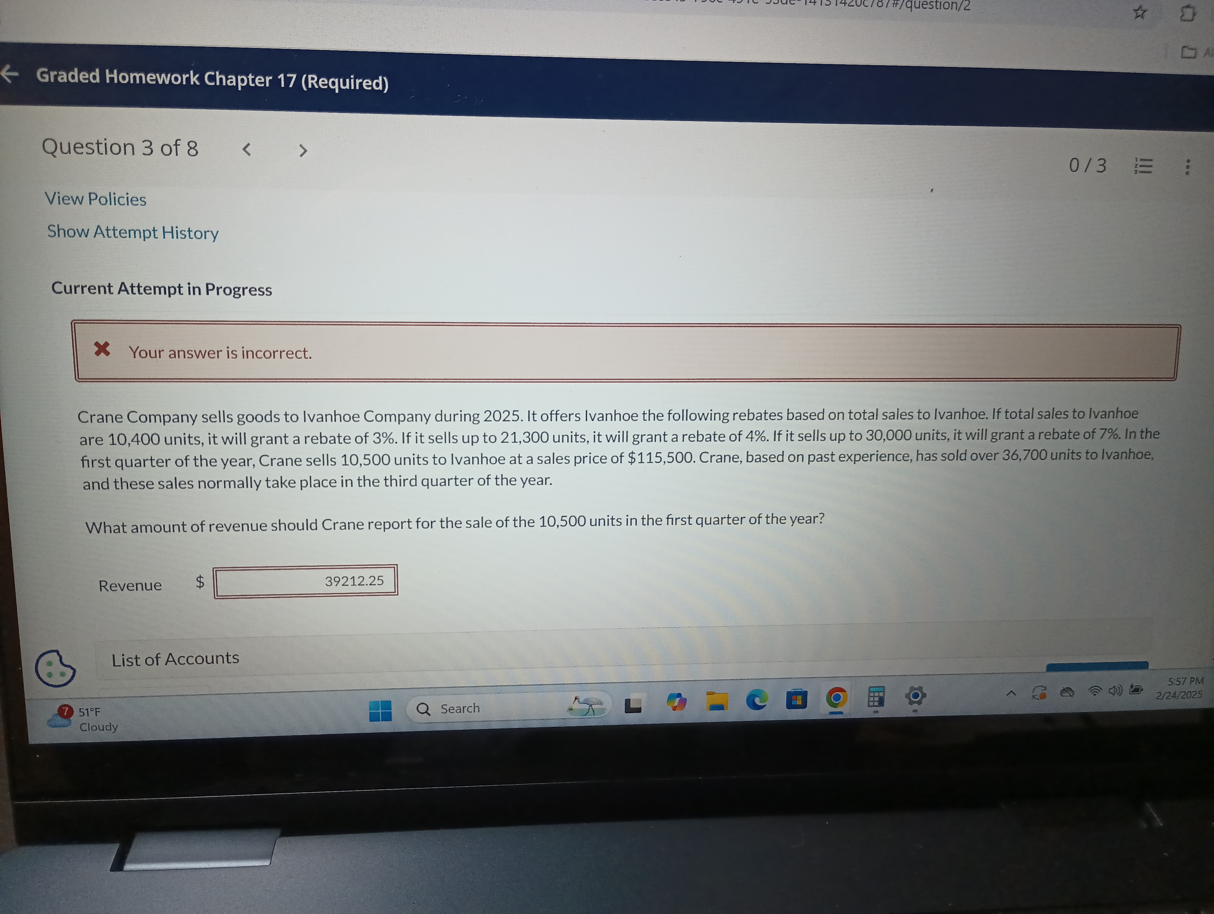 Question 3 of 8View PoliciesShow Attempt | Chegg.com