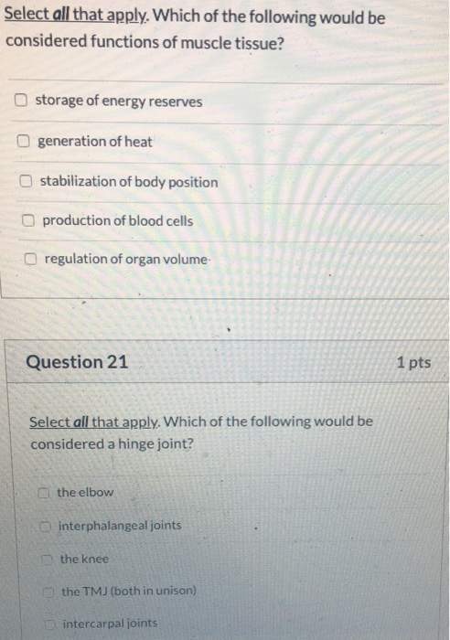 Solved Select All That Apply Which Of The Following Would Chegg Com