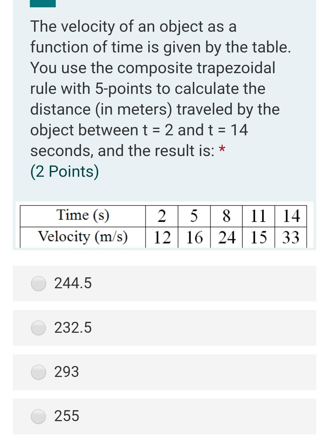 Solved The velocity of an object as a function of time is | Chegg.com