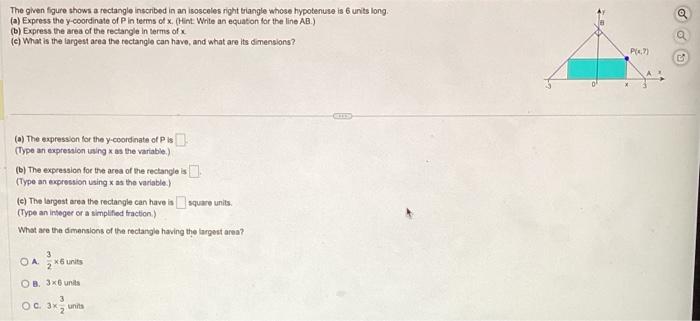 Solved The given figure shows a rectangle inscribed in an | Chegg.com