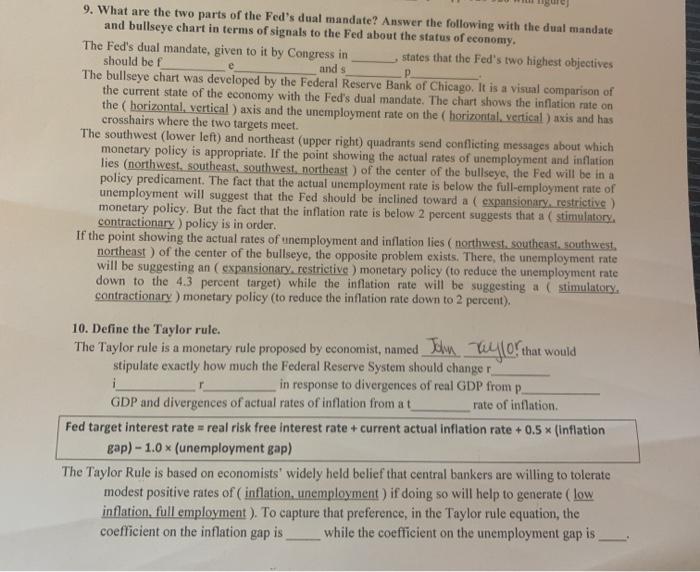 Solved E 9. What Are The Two Parts Of The Fed's Dual | Chegg.com