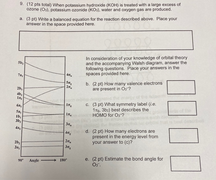 Solved 9. (12 pts total) When potassium hydroxide (KOH) is | Chegg.com