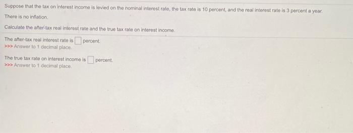 Solved Suppose That The Tax On Interest Income Is Levied On Chegg