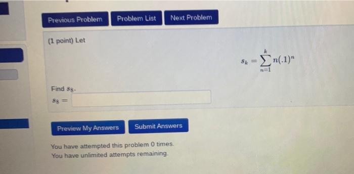 Solved Previous Problem Problem List Next Problem (1 point) | Chegg.com