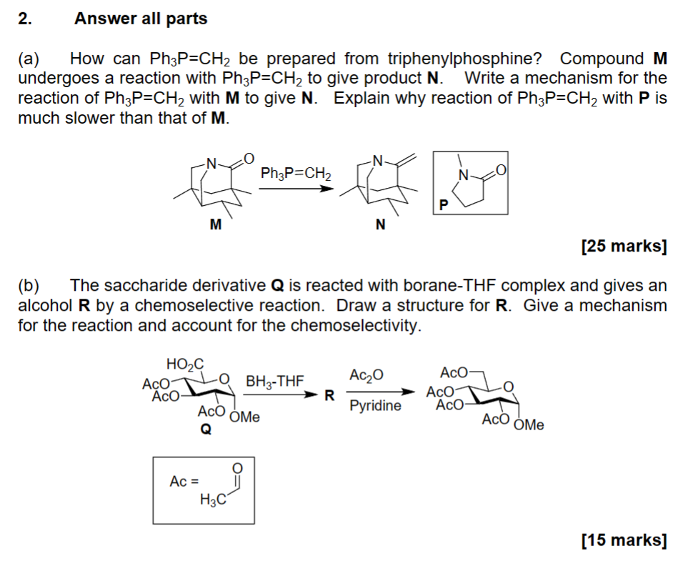 Solved Answer all parts(a) ﻿How can Ph3P=CH2 ﻿be prepared | Chegg.com